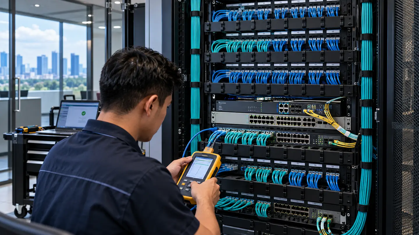traditional vs modern business network technology visual