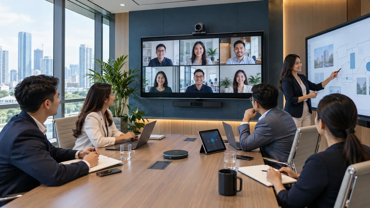Smart Meeting Rooms business technology integration illustration
